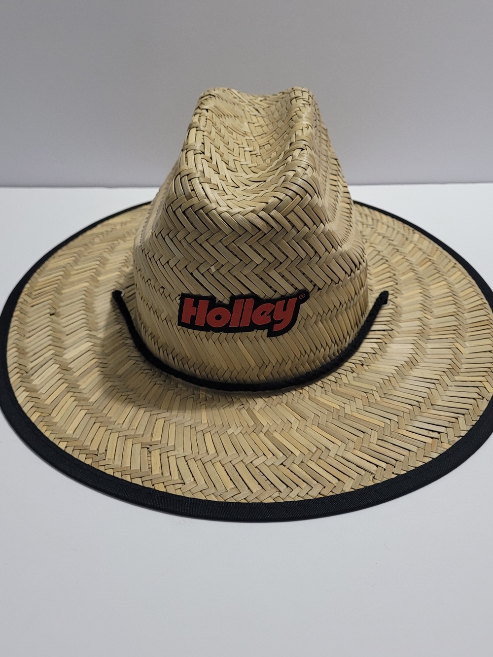 Holley Woven Straw Sun Hat with Black Trim